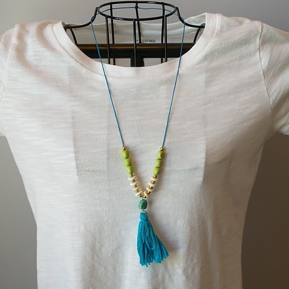 Bead and Tassel Necklace - Picture 1 of 7